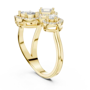 Luminary Tri-Shape Emerald, Pear and Marquise Halo Ring - Image 3