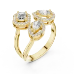 Luminary Tri-Shape Emerald, Pear and Marquise Halo Ring