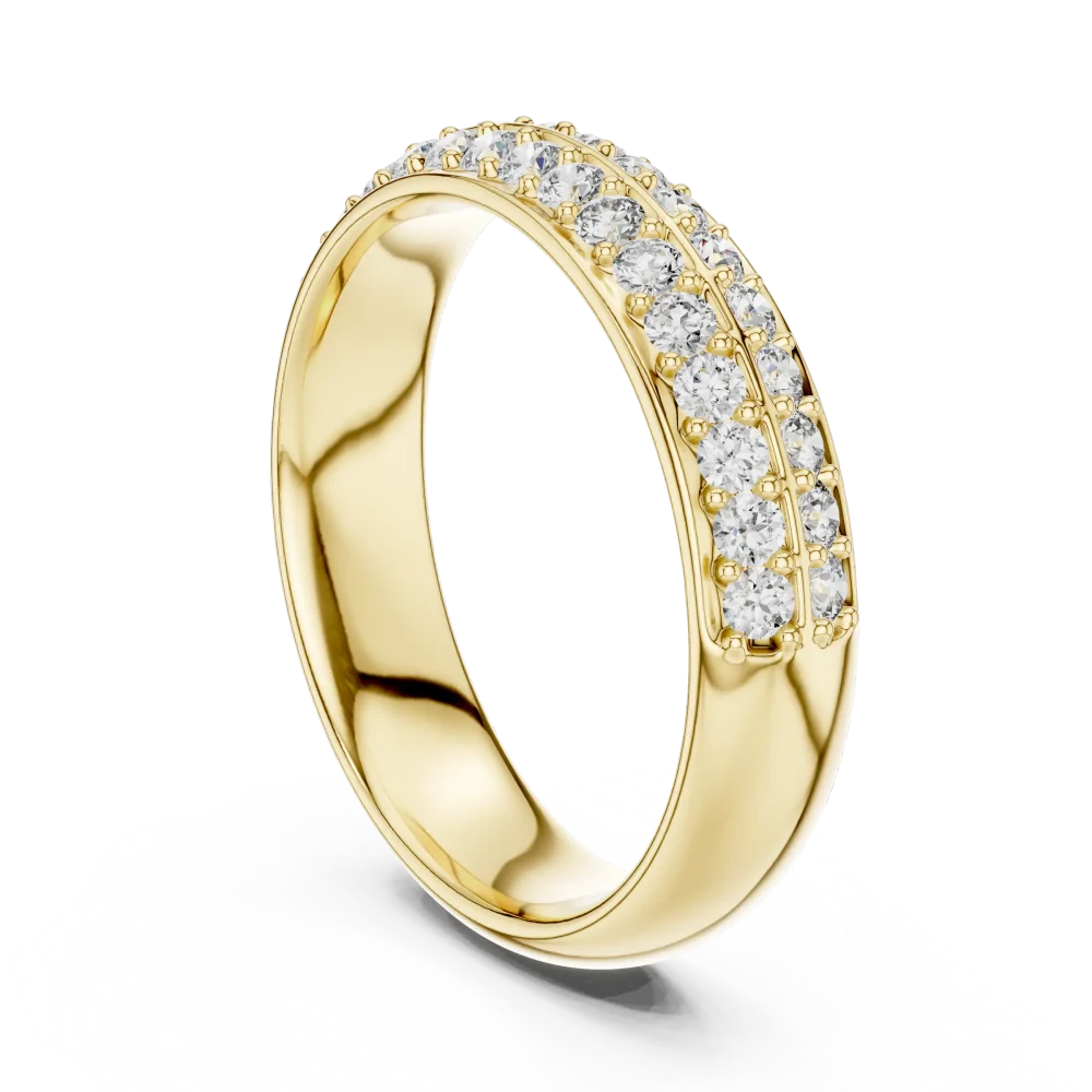 Luminary Round Pavé-Set Double Row Eternity Band - Image 3
