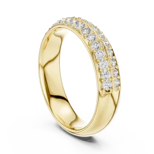 Luminary Round Pavé-Set Double Row Eternity Band - Image 3
