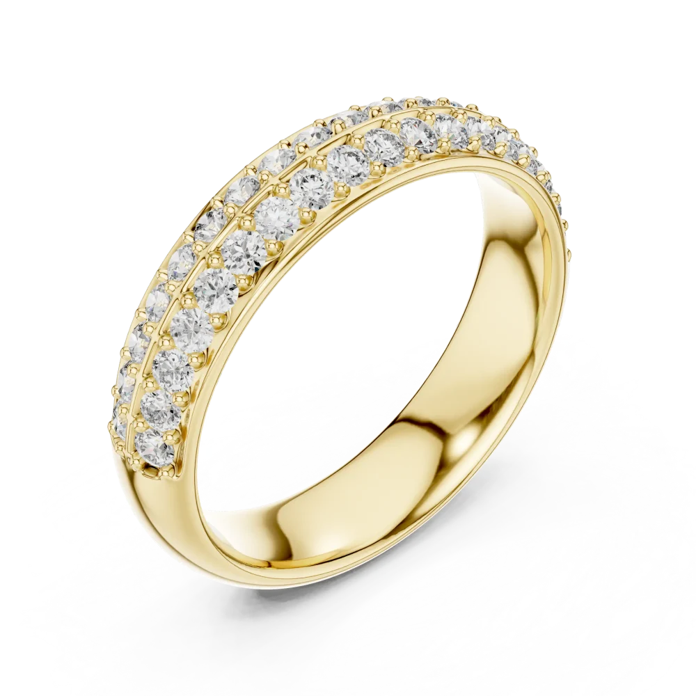 Discover the radiant sparkle of our double-row pavé-set DIAMEUR lab-grown diamond band. A timeless, modern classic designed for everyday elegance.