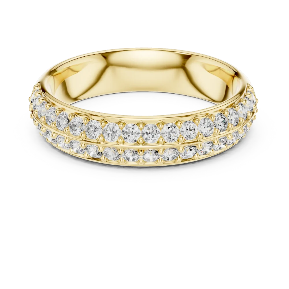 Luminary Round Pavé-Set Double Row Eternity Band - Image 2
