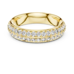 Luminary Round Pavé-Set Double Row Eternity Band - Image 2