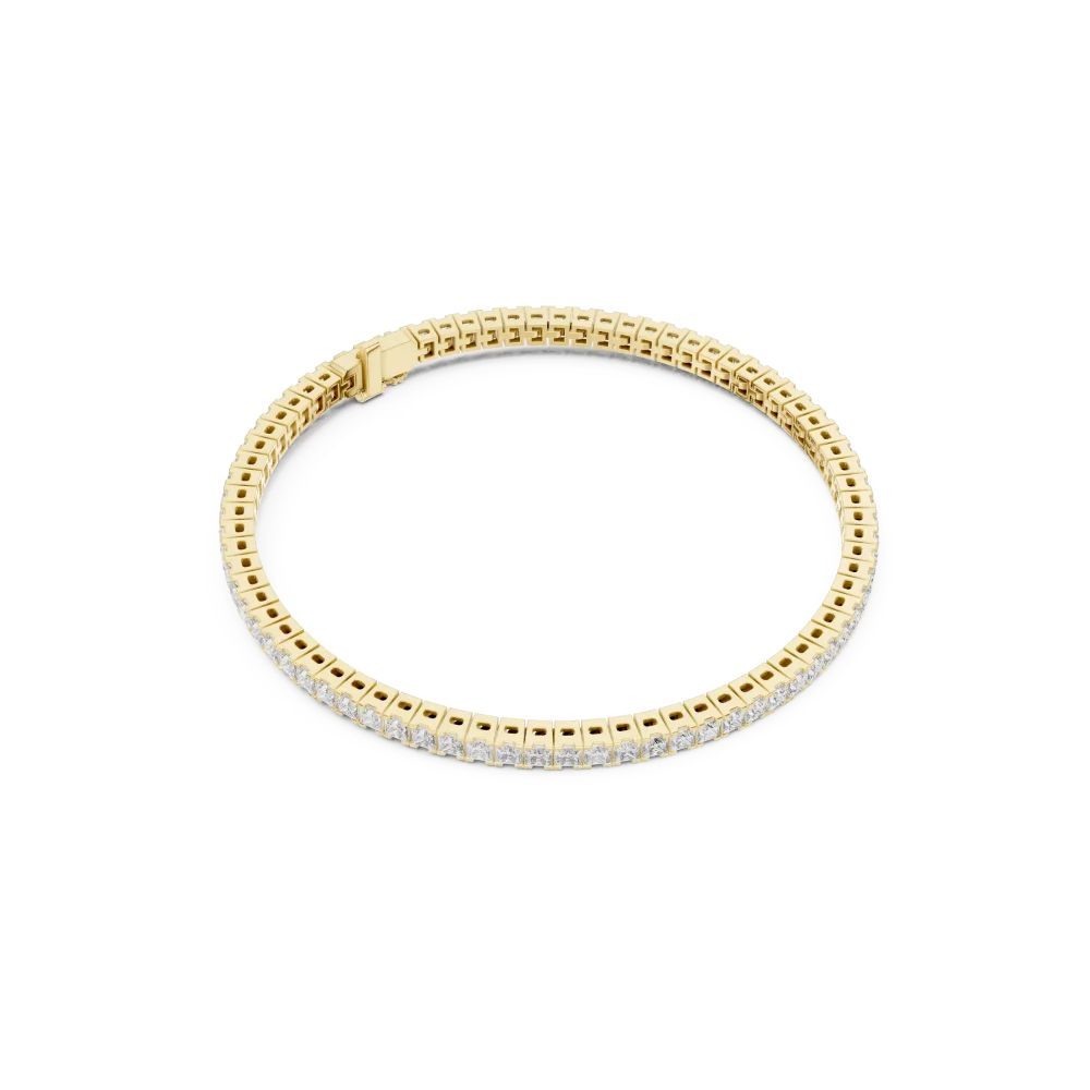 Discover the radiant allure of our princess-cut DIAMEUR diamond tennis bracelet. A modern classic of exceptional fire and brilliance. Shop now.