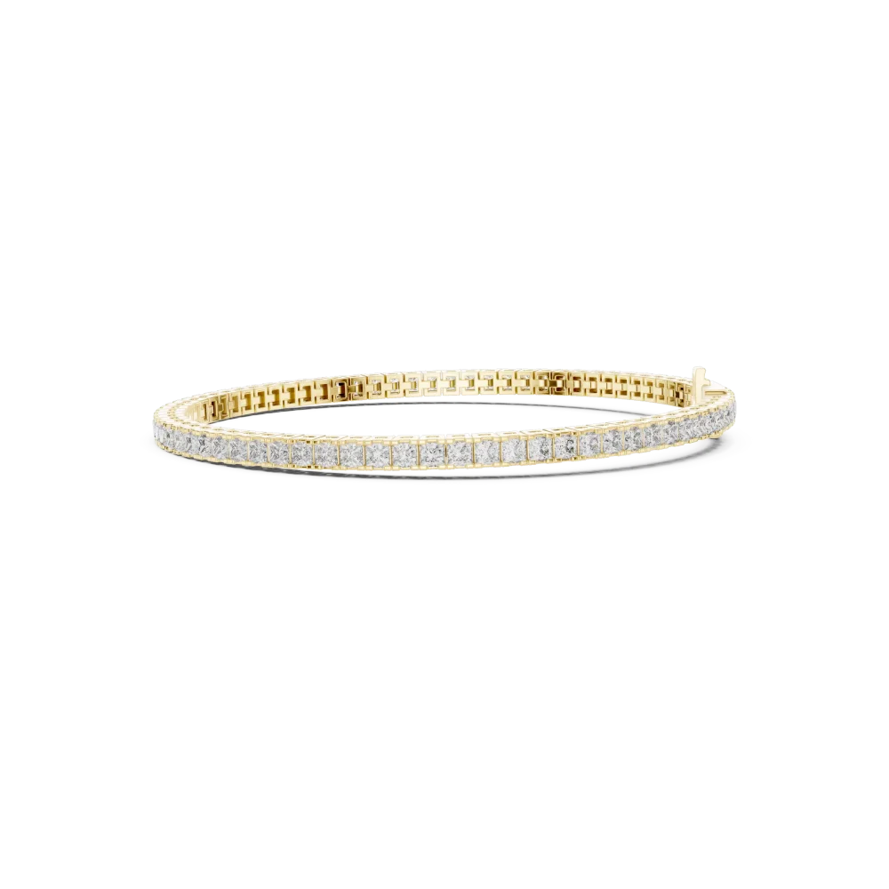 Symmetry Princess Cut Geometric Line Tennis Bracelet - Image 3