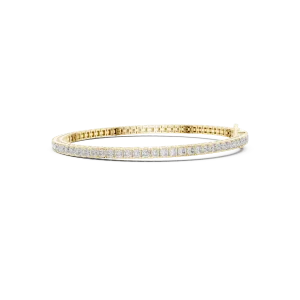Symmetry Princess Cut Geometric Line Tennis Bracelet - Image 3