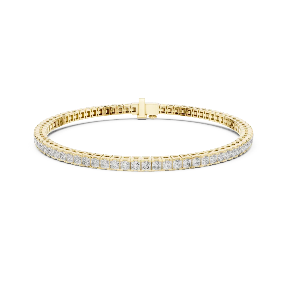 Symmetry Princess Cut Geometric Line Tennis Bracelet - Image 2