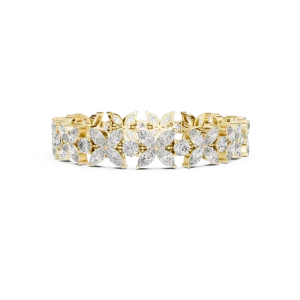 Ethereal Marquise and Round Brilliant Floral Tennis Bracelet - Image 3