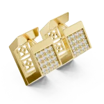 Architectural Round Pavé-Set Geometric Statement Earrings