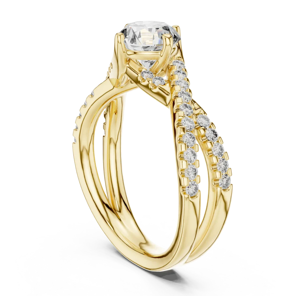 Infinite Radiance Round Brilliant Pavé-Set Solitaire Ring - Image 3