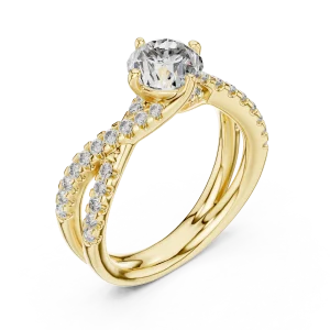 Infinite Radiance Round Brilliant Pavé-Set Solitaire Ring