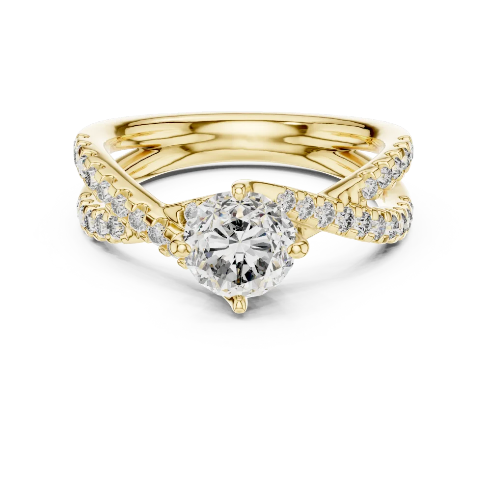 Infinite Radiance Round Brilliant Pavé-Set Solitaire Ring - Image 2