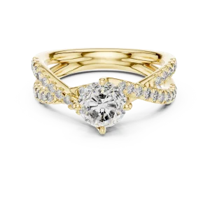 Infinite Radiance Round Brilliant Pavé-Set Solitaire Ring - Image 2