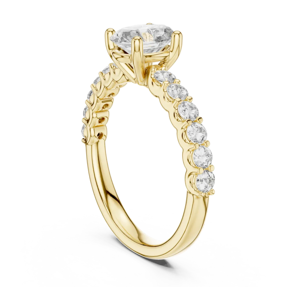 Ethereal Oval Cut Pavé-Set Solitaire Ring - Image 3