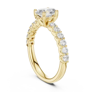 Ethereal Oval Cut Pavé-Set Solitaire Ring - Image 3