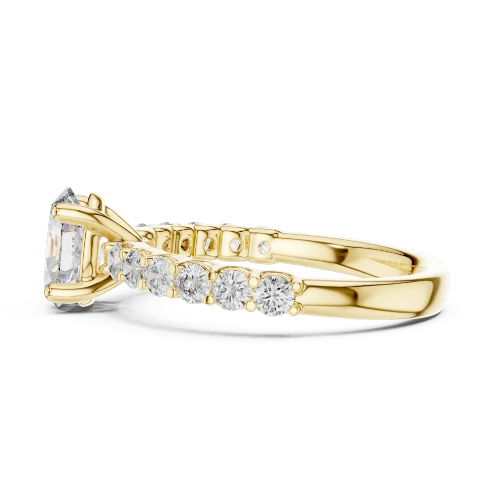Ethereal Oval Cut Pavé-Set Solitaire Ring - Image 4