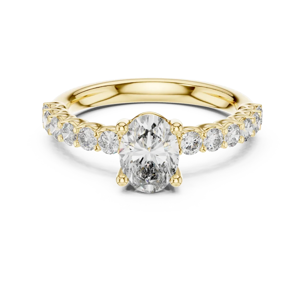 Ethereal Oval Cut Pavé-Set Solitaire Ring - Image 2