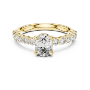 Ethereal Oval Cut Pavé-Set Solitaire Ring - Image 2