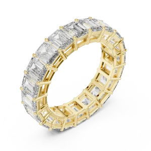 Symmetry Emerald Cut Architectural Eternity Band