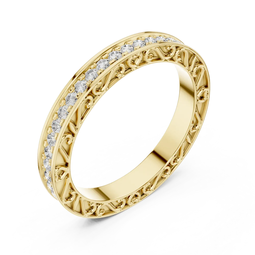 Discover the radiant beauty of our round brilliant DIAMEUR diamond eternity band. Expertly handcrafted for timeless elegance. Shop this design today.