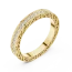 Ethereal Luminary eternity band featuring round brilliant pavé-set diamonds and intricate filigree side detailing in gold.