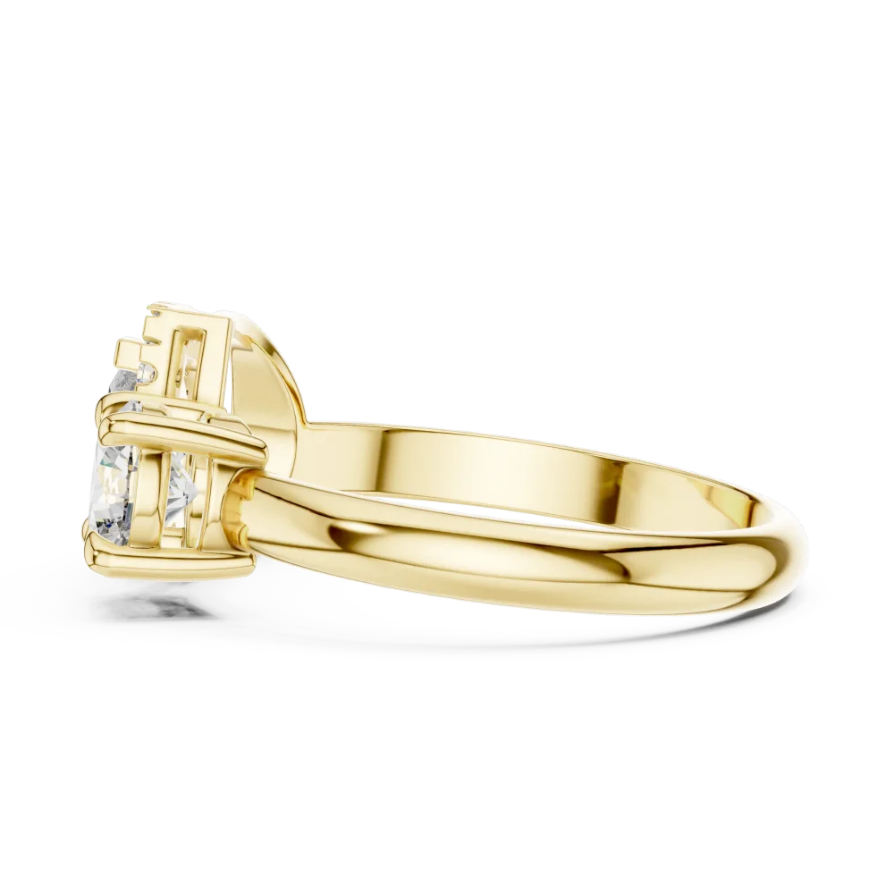 Luminary Pear and Round Cut Dual-Stone Statement Ring - Image 4
