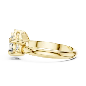 Luminary Pear and Round Cut Dual-Stone Statement Ring - Image 4