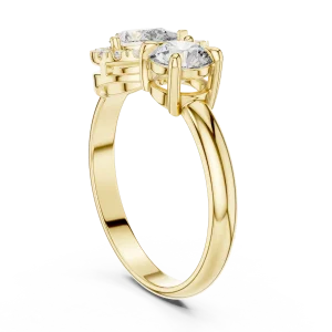 Luminary Pear and Round Cut Dual-Stone Statement Ring - Image 3
