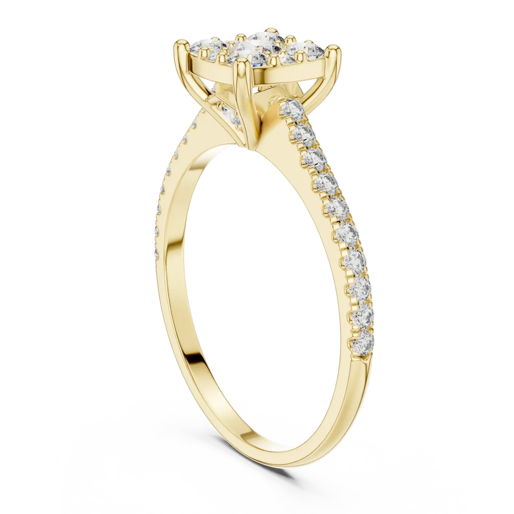 Luminary Round Brilliant Pavé-Set Cluster Solitaire Ring - Image 3