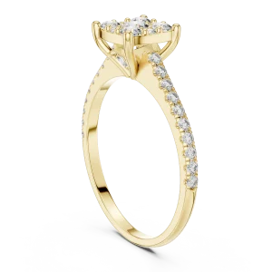 Luminary Round Brilliant Pavé-Set Cluster Solitaire Ring - Image 3
