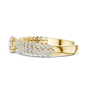 Luminary Round Brilliant Dual-Row Pavé Solitaire Ring - Image 4