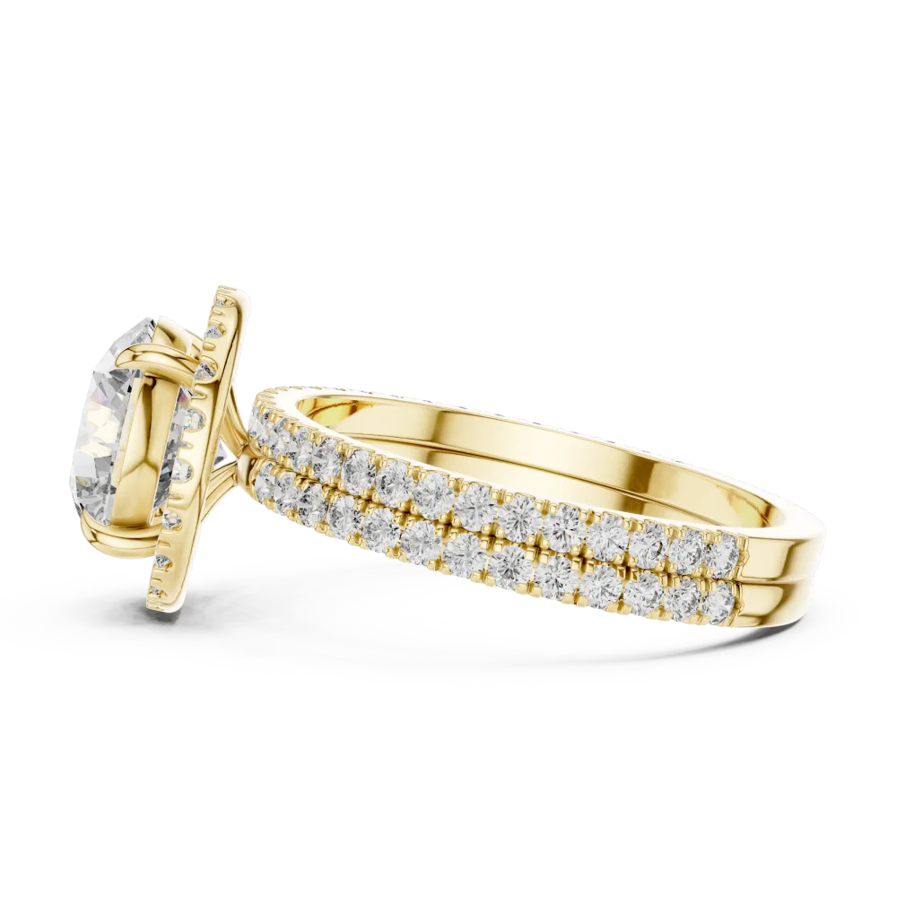 Luminary Round Brilliant Pavé-Set Halo Solitaire Ring - Image 4