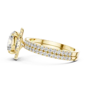 Luminary Round Brilliant Pavé-Set Halo Solitaire Ring - Image 4