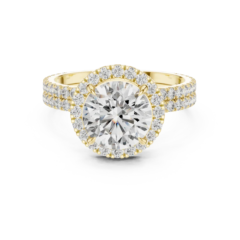 Luminary Round Brilliant Pavé-Set Halo Solitaire Ring - Image 2
