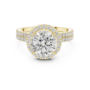 Luminary Round Brilliant Pavé-Set Halo Solitaire Ring - Image 2