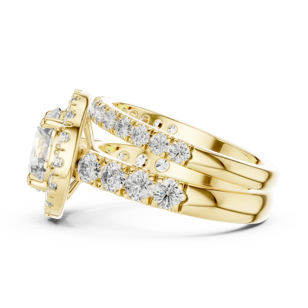 Luminary Round Brilliant Pavé-Set Halo Solitaire Ring - Image 4