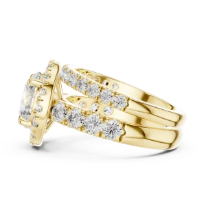 Luminary Round Brilliant Pavé-Set Halo Solitaire Ring - Image 4