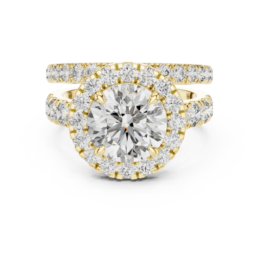 Luminary Round Brilliant Pavé-Set Halo Solitaire Ring - Image 2