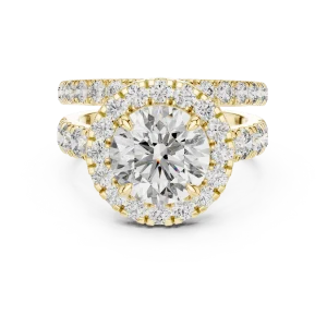 Luminary Round Brilliant Pavé-Set Halo Solitaire Ring - Image 2