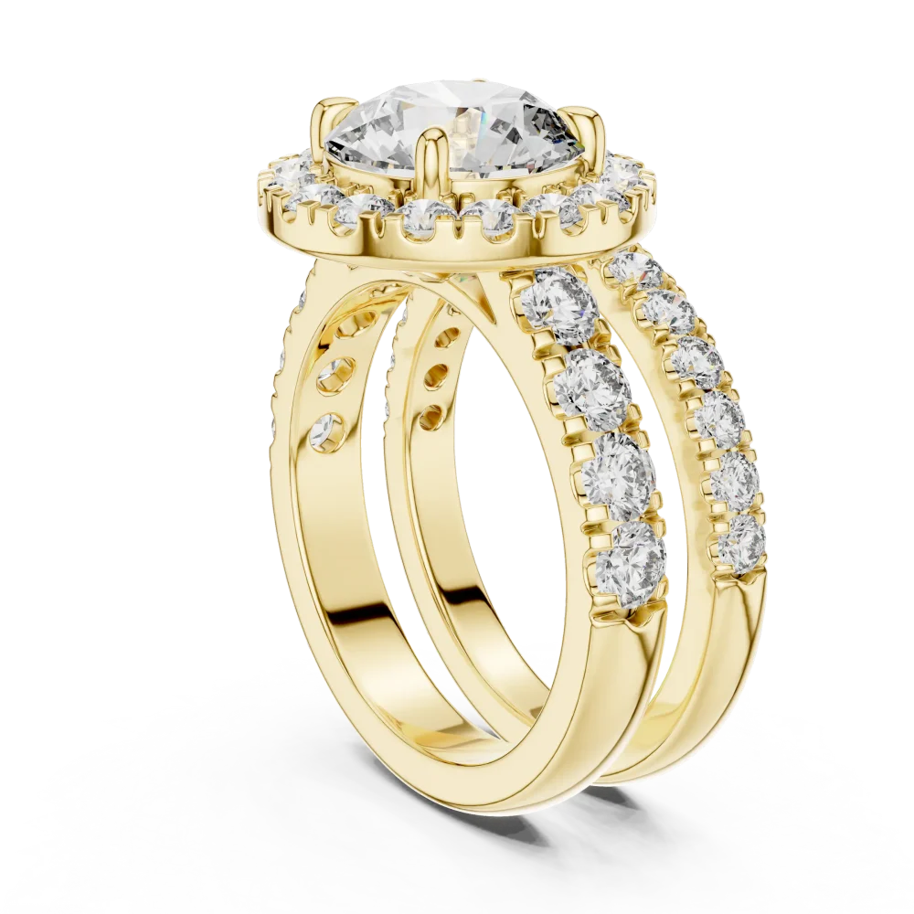 Luminary Round Brilliant Pavé-Set Halo Solitaire Ring - Image 3