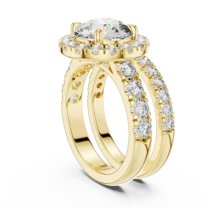 Luminary Round Brilliant Pavé-Set Halo Solitaire Ring - Image 3