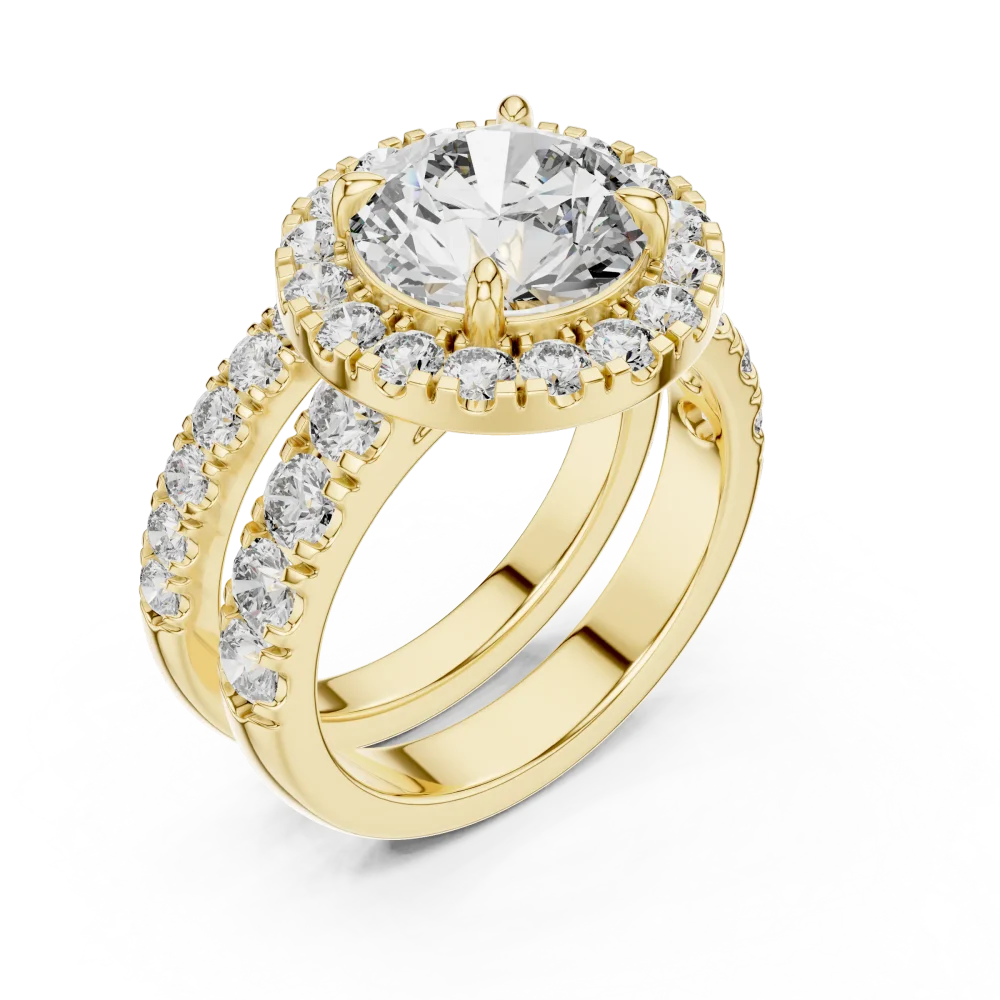 Experience radiant luxury with our round solitaire ring. Expertly crafted with DIAMEUR lab-grown diamonds, this design defines modern elegance. Shop now.