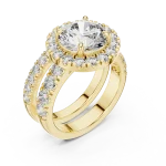Luminary Round Brilliant Pavé-Set Halo Solitaire Ring