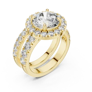 Luminary Round Brilliant Pavé-Set Halo Solitaire Ring