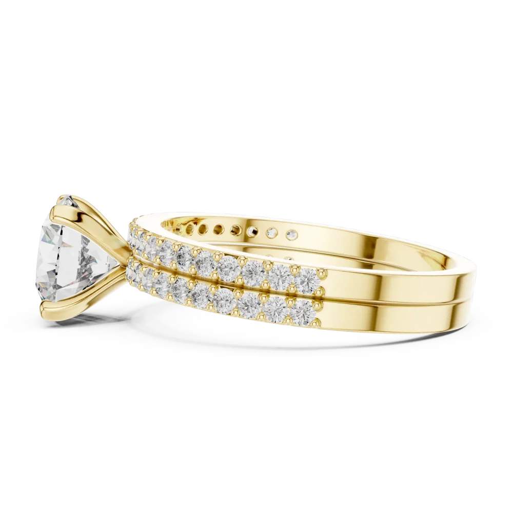 Ethereal Round Brilliant Pavé-Set Solitaire Ring - Image 4