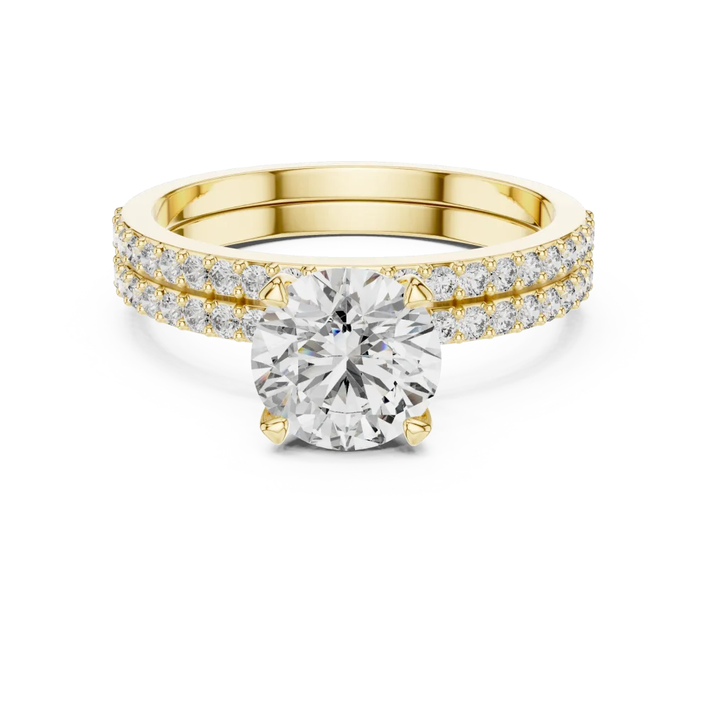 Ethereal Round Brilliant Pavé-Set Solitaire Ring - Image 2