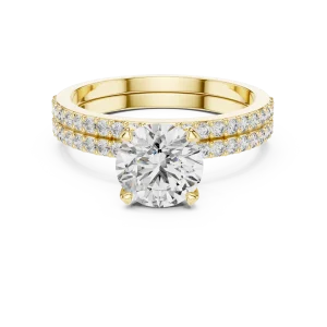 Ethereal Round Brilliant Pavé-Set Solitaire Ring - Image 2