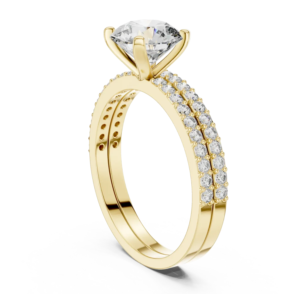 Ethereal Round Brilliant Pavé-Set Solitaire Ring - Image 3