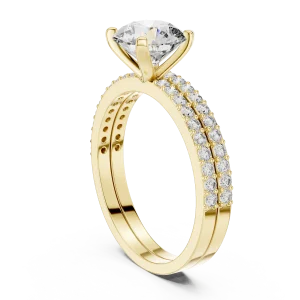 Ethereal Round Brilliant Pavé-Set Solitaire Ring - Image 3