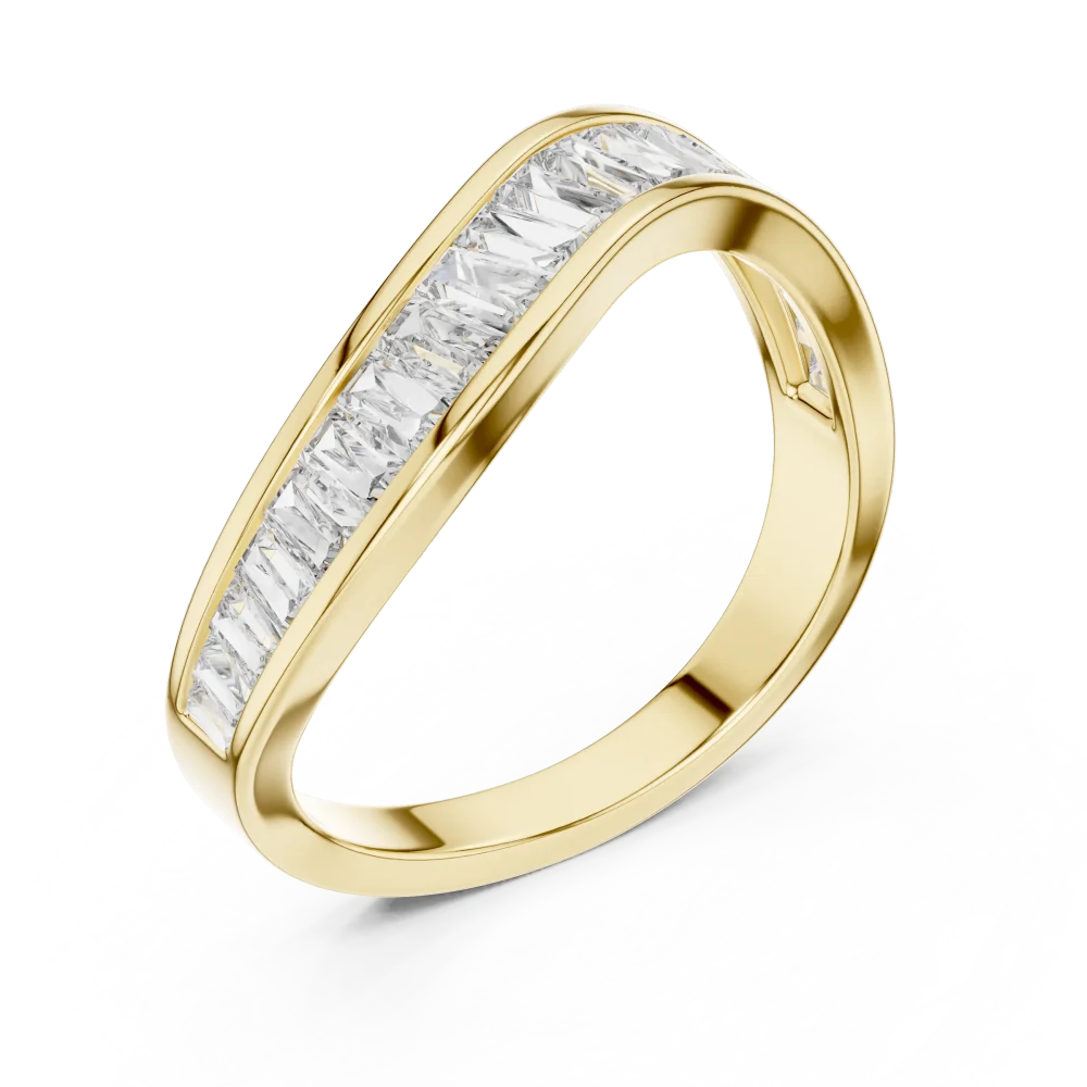 Discover the Fluidity Baguette Band, a masterpiece of modern design featuring brilliant DIAMEUR lab-grown diamonds. Shop this timeless luxury today.
